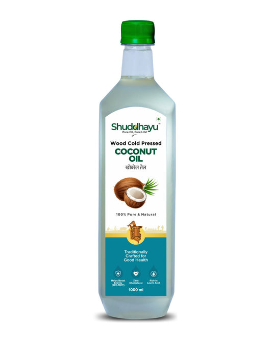 Virgin Wood Pressed Coconut Oil | Lakdi Ghani Khopra Tel | 100% Pure for Cooking, Hair & Oil Pulling