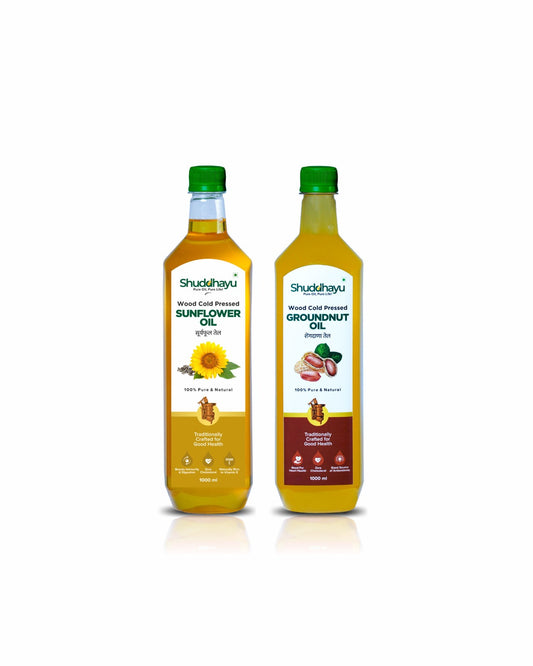 Groundnut & Sunflower Oil Combo – 1L Each | Cold Pressed & Pure