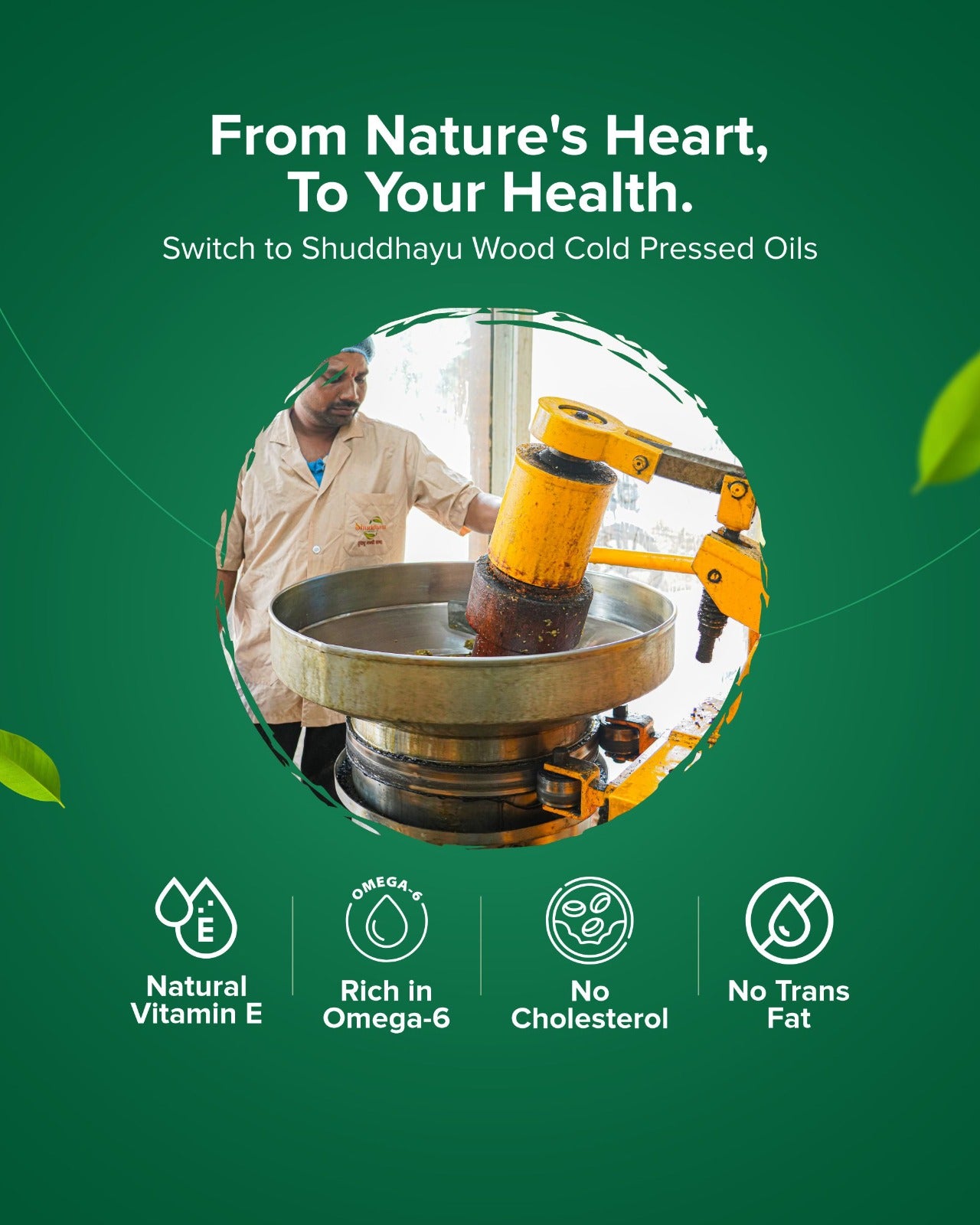 Organic Wood Pressed Groundnut Oil | Lakdi Ghani Peanut Oil | 100% Pure, Unrefined & Non-GMO