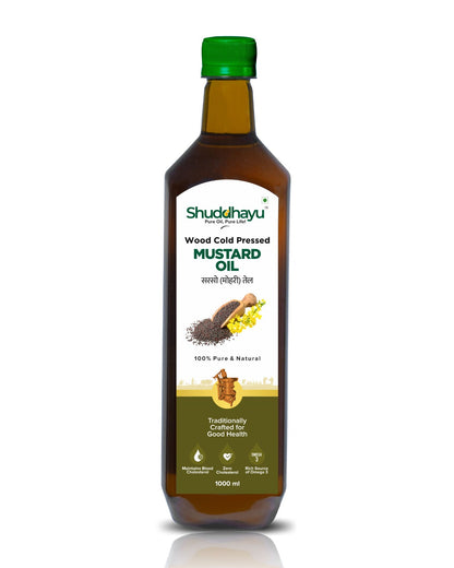Organic Wood Pressed Mustard Oil (Kachi Ghani) | Lakdi Ghani Sarso Tel | 100% Pure & Unrefined