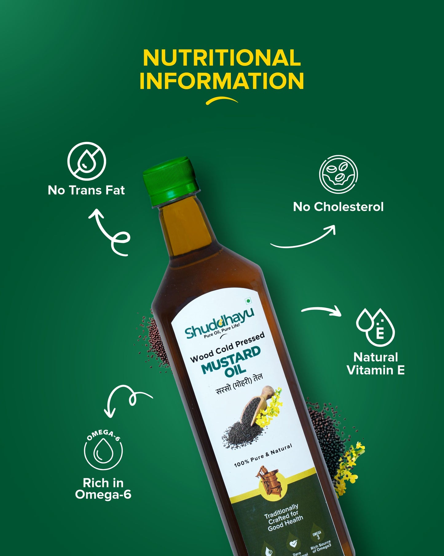 Cold Pressed Cooking Oil Combo | Groundnut, Sunflower, Mustard – 1L