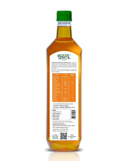 Organic Wood Pressed Safflower Oil (Kardai Tel) | Lakdi Ghani | 100% Pure, Unrefined & Heart-Healthy