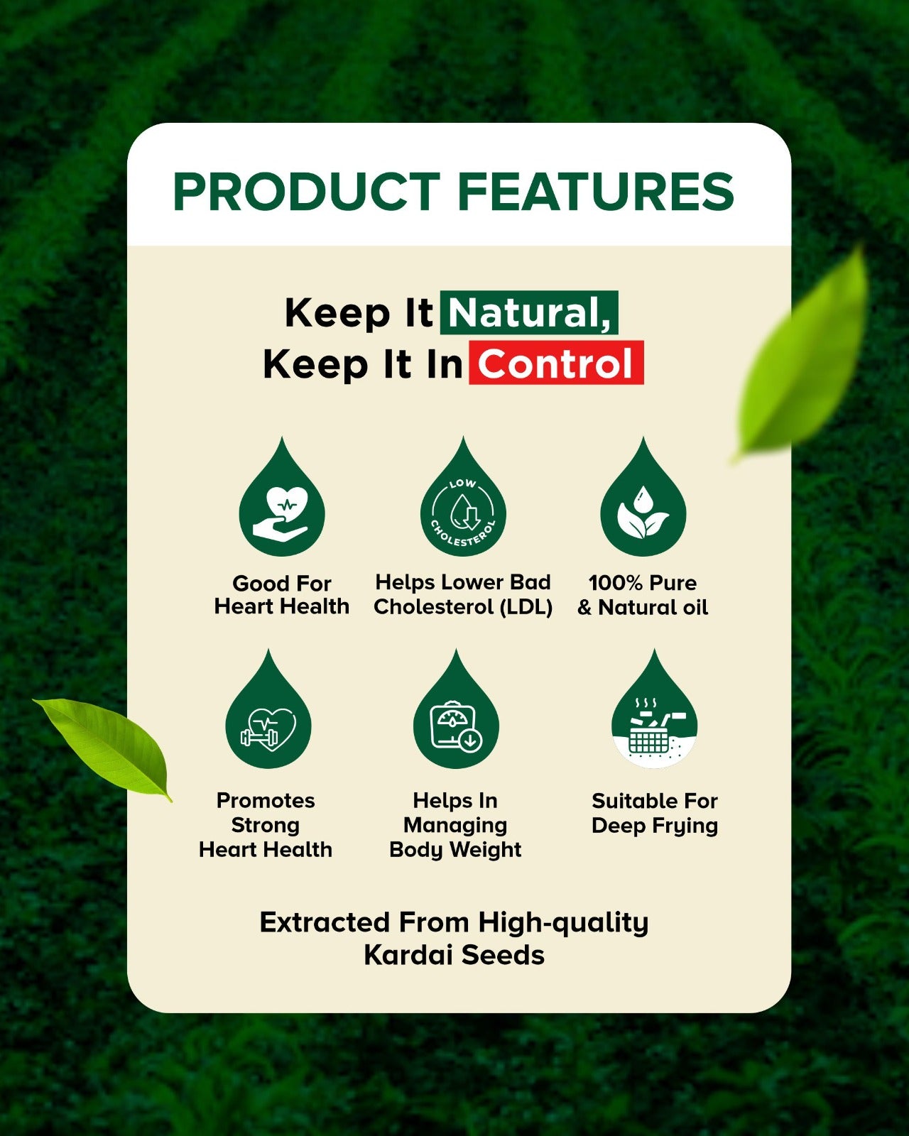 Organic Wood Pressed Safflower Oil (Kardai Tel) | Lakdi Ghani | 100% Pure, Unrefined & Heart-Healthy