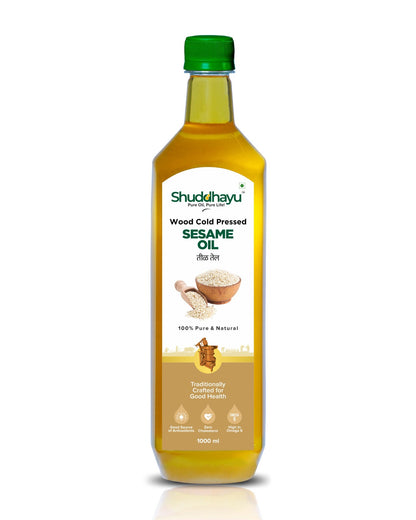 Organic Wood Pressed White Sesame Oil | Lakdi Ghani Til Tel | 100% Pure for Cooking, Oil Pulling & Hair