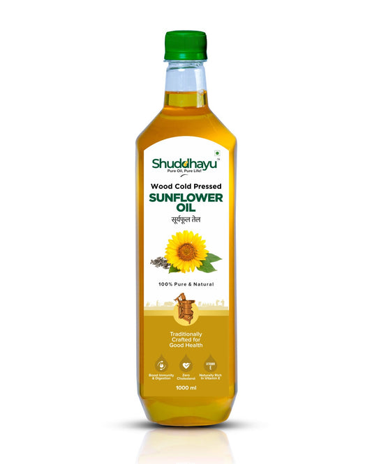 Organic Wood Pressed Sunflower Oil | Lakdi Ghani | 100% Pure, Unrefined & Non-GMO for Weight Loss
