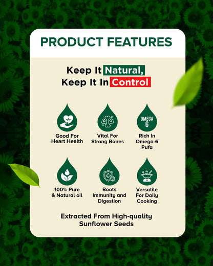Organic Wood Pressed Sunflower Oil | Lakdi Ghani | 100% Pure, Unrefined & Non-GMO for Weight Loss