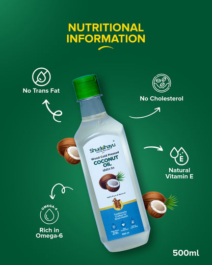 Cold Pressed Groundnut (1L), Safflower (1L) & Coconut Oil (200ml) | Shuddhayu Wood Cold Pressed Oil