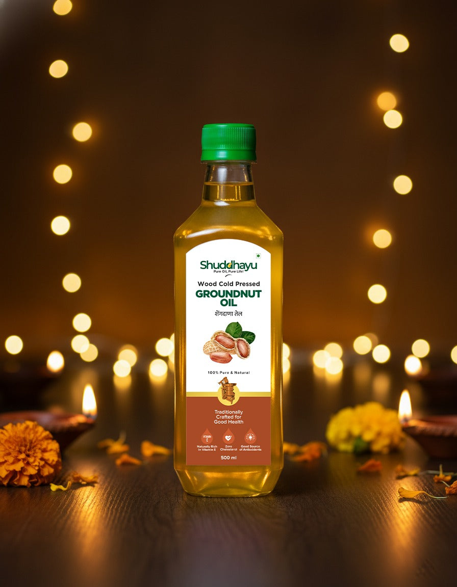 Wood Cold-Pressed Groundnut (Peanut) Oil