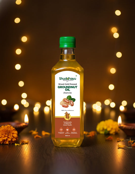 Wood Cold-Pressed Groundnut (Peanut) Oil