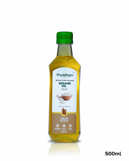 Organic Wood Pressed White Sesame Oil | Lakdi Ghani Til Tel | 100% Pure for Cooking, Oil Pulling & Hair